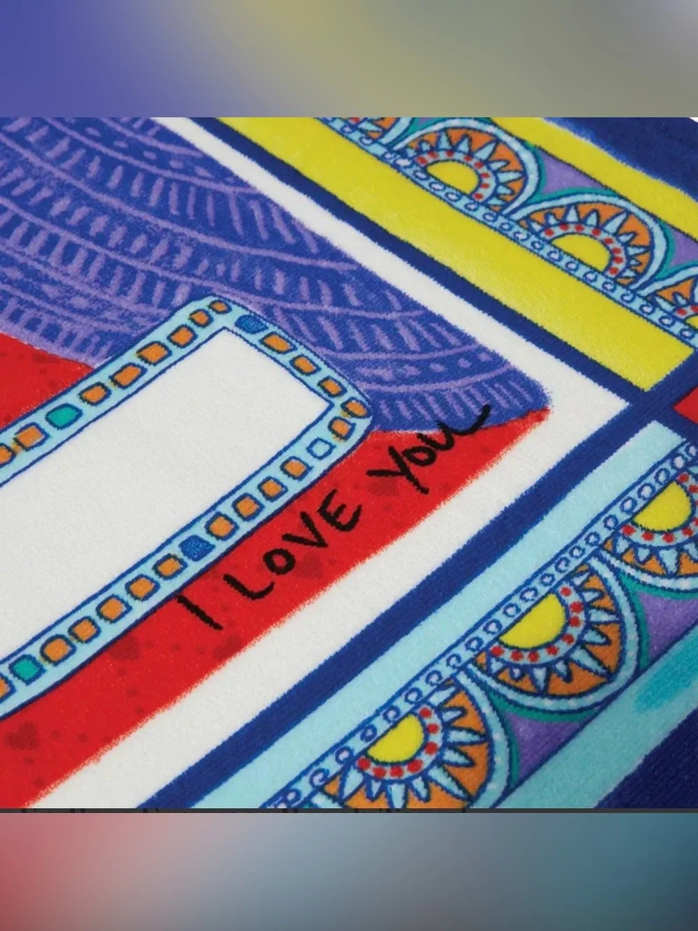 Bright Brighton Striped Beach Towel in White, Yellow, Red, Blue